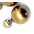 Gold Double Pearl Studs